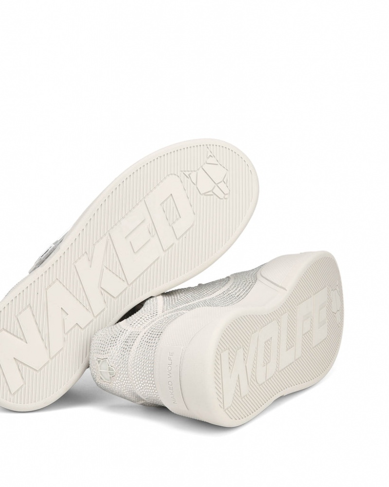 Naked Wolfe Kosa Diamond Men's Sneakers White Singapore | L1P-6693