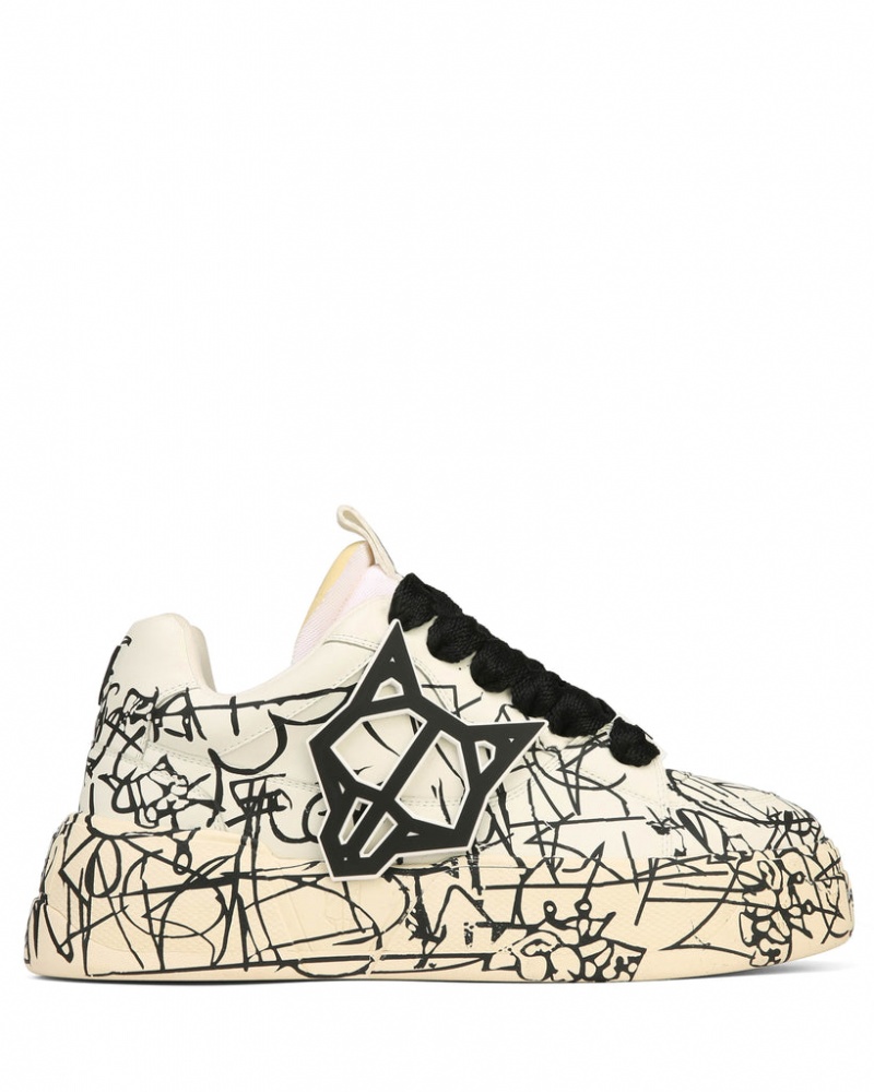 Naked Wolfe Kosa Scribble Men's Sneakers Black Singapore | J7S-3328