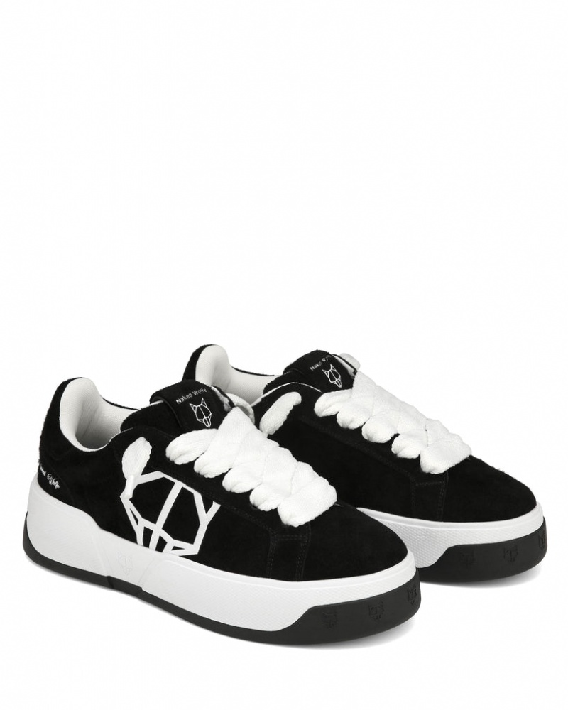 Naked Wolfe Kray Men's Sneakers Black / White Singapore | B4L-1023