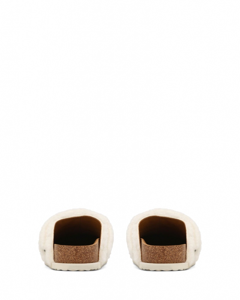 Naked Wolfe Malta Creme Shearling Men's Slides White Singapore | N4G-5442