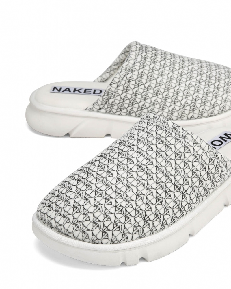 Naked Wolfe Ohio Men's Slides White Singapore | Q9F-1743