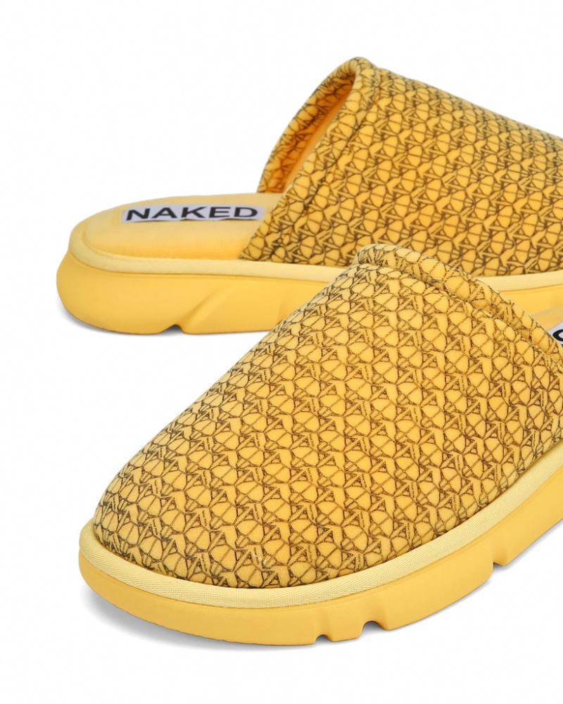 Naked Wolfe Ohio Men's Slides Yellow Singapore | E2H-4829