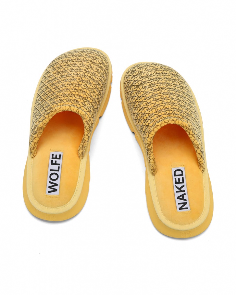 Naked Wolfe Ohio Men's Slides Yellow Singapore | E2H-4829