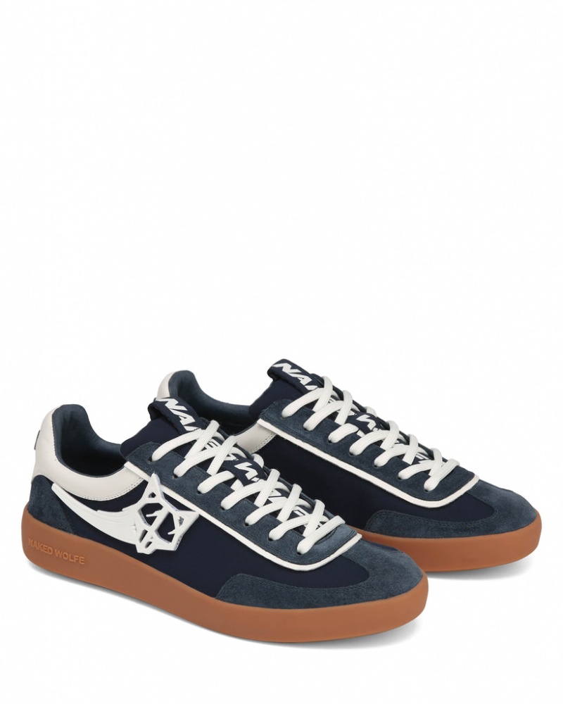 Naked Wolfe Palm Men's Sneakers Navy Singapore | W7J-6117