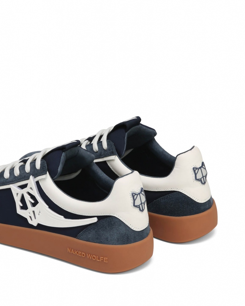 Naked Wolfe Palm Men's Sneakers Navy Singapore | W7J-6117