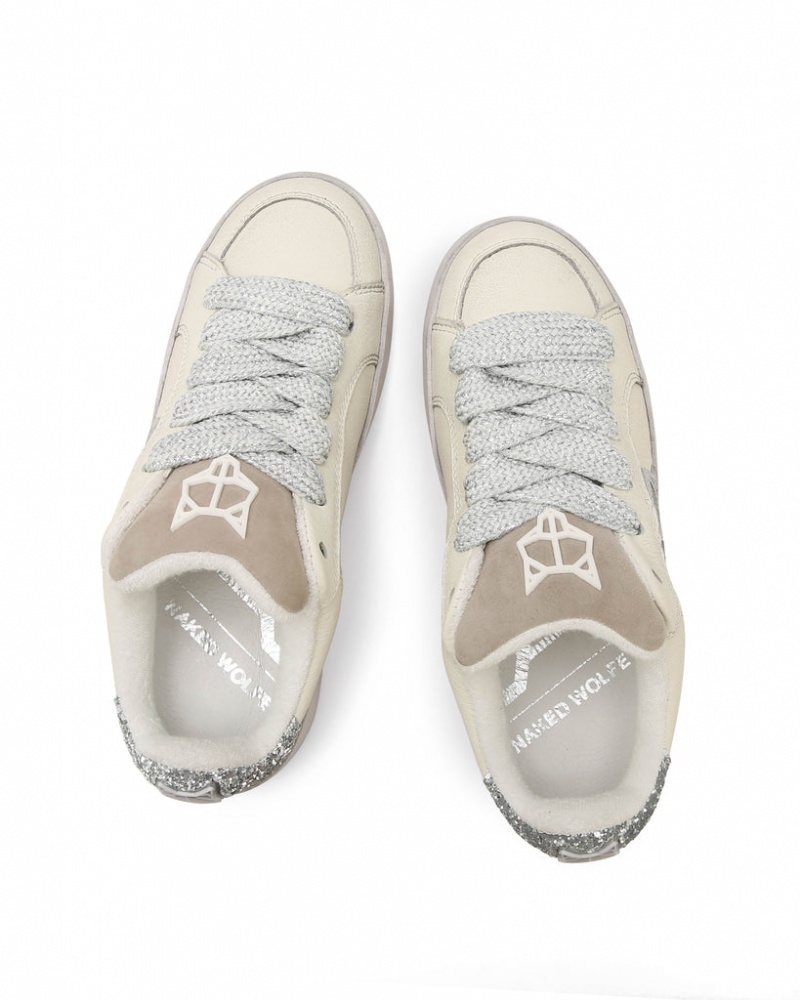 Naked Wolfe Ram Women's Sneakers White / Silver Singapore | H2X-3007