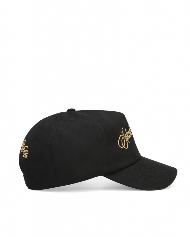 Naked Wolfe Signature Unconstructed Cap Men's Hats Black / Gold Singapore | X6E-6214