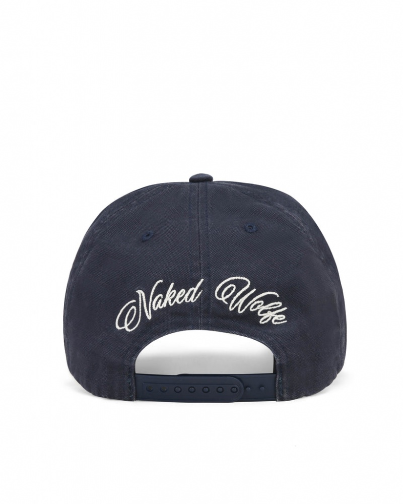 Naked Wolfe Signature Unconstructed Cap Men's Hats Navy Singapore | C6S-1001