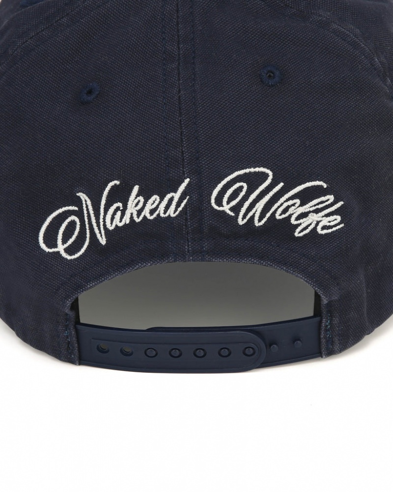 Naked Wolfe Signature Unconstructed Cap Men's Hats Navy Singapore | C6S-1001