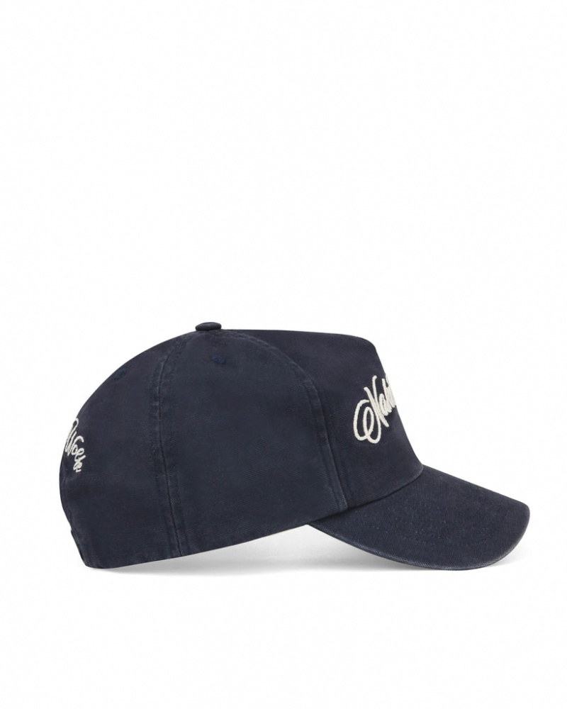 Naked Wolfe Signature Unconstructed Cap Men's Hats Navy Singapore | C6S-1001