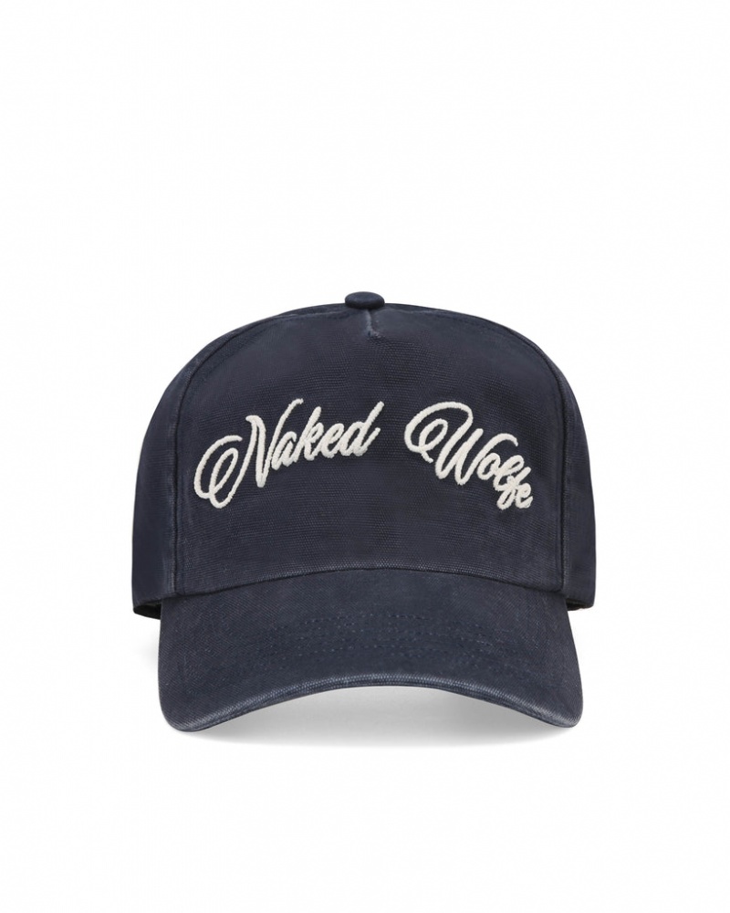 Naked Wolfe Signature Unconstructed Cap Men\'s Hats Navy Singapore | C6S-1001