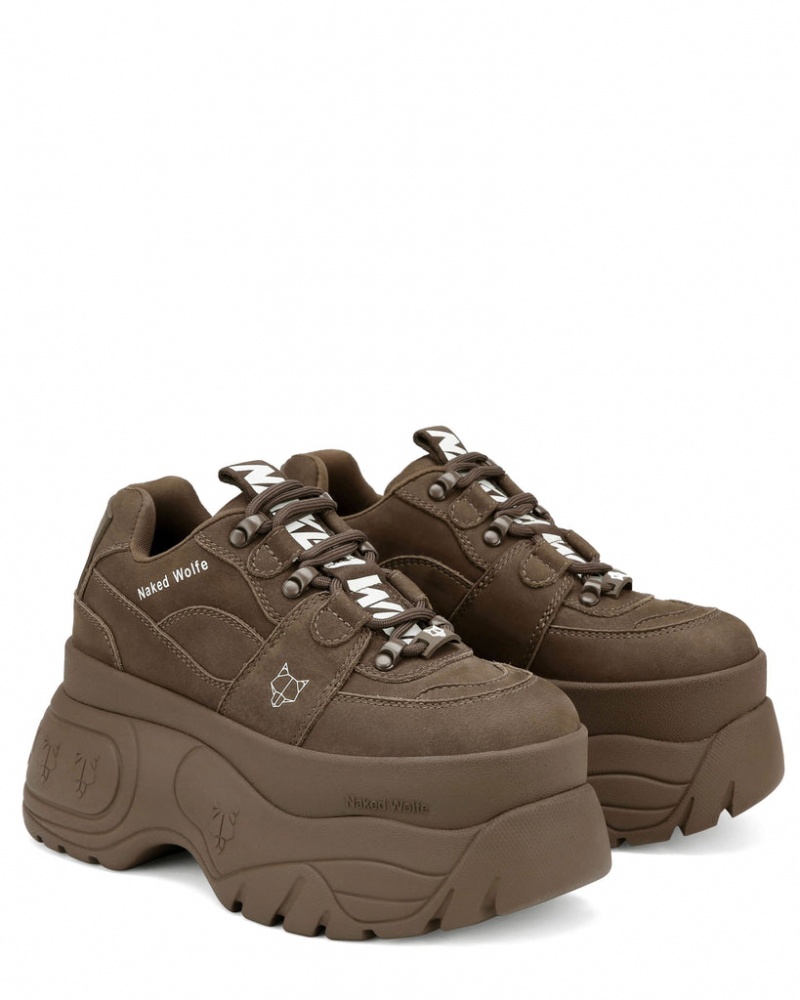 Naked Wolfe Sinner Women's Sneakers Chocolate Singapore | M0D-0711