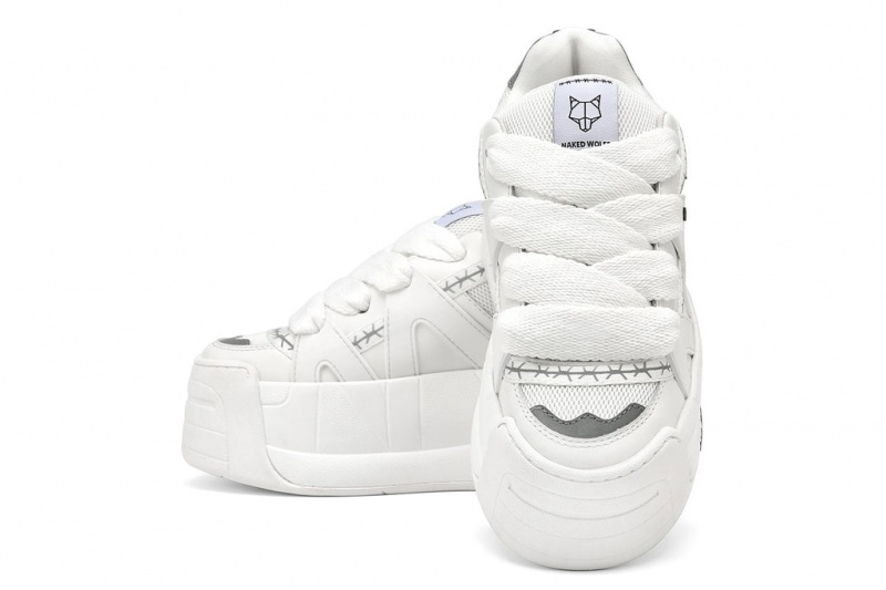 Naked Wolfe Slider Women's Sneakers White Singapore | T4C-2269