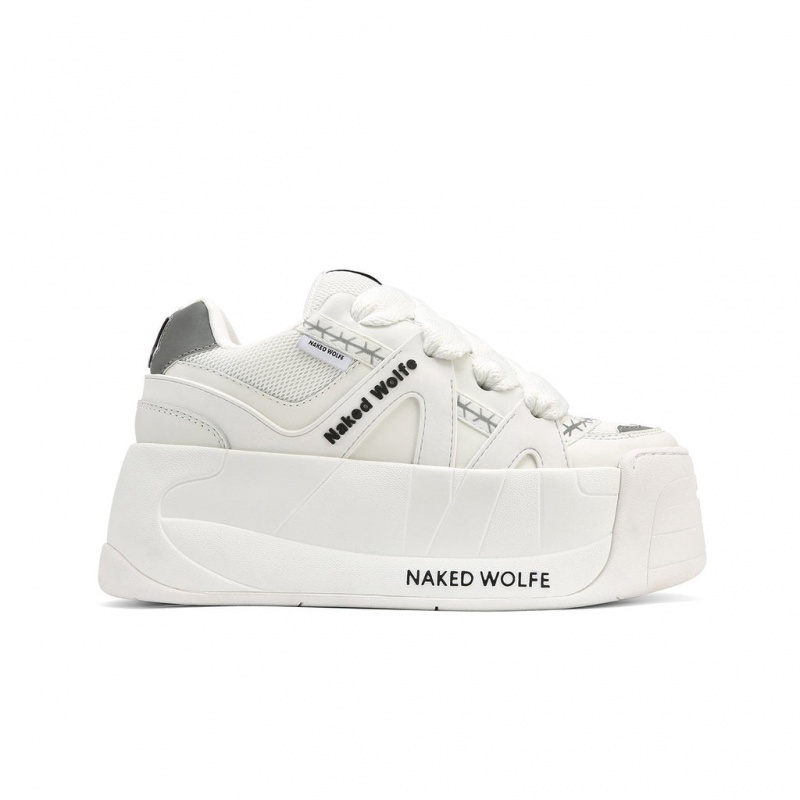 Naked Wolfe Slider Women's Sneakers White Singapore | T4C-2269