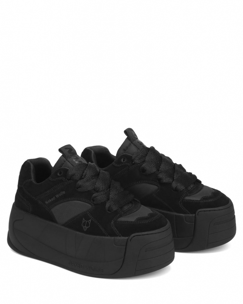 Naked Wolfe Snatch Double Women's Sneakers Black Singapore | O8C-3826