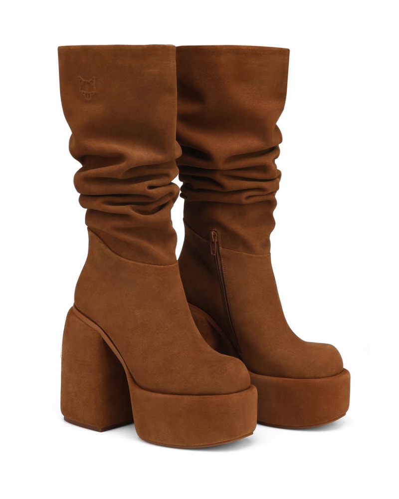 Naked Wolfe Space Women's Boots Brown Singapore | C7G-9778