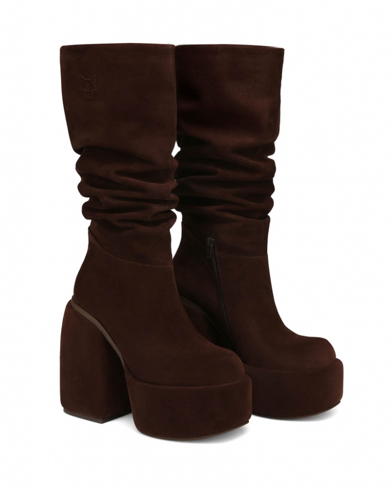 Naked Wolfe Space Women's Boots Brown Singapore | S4J-2342