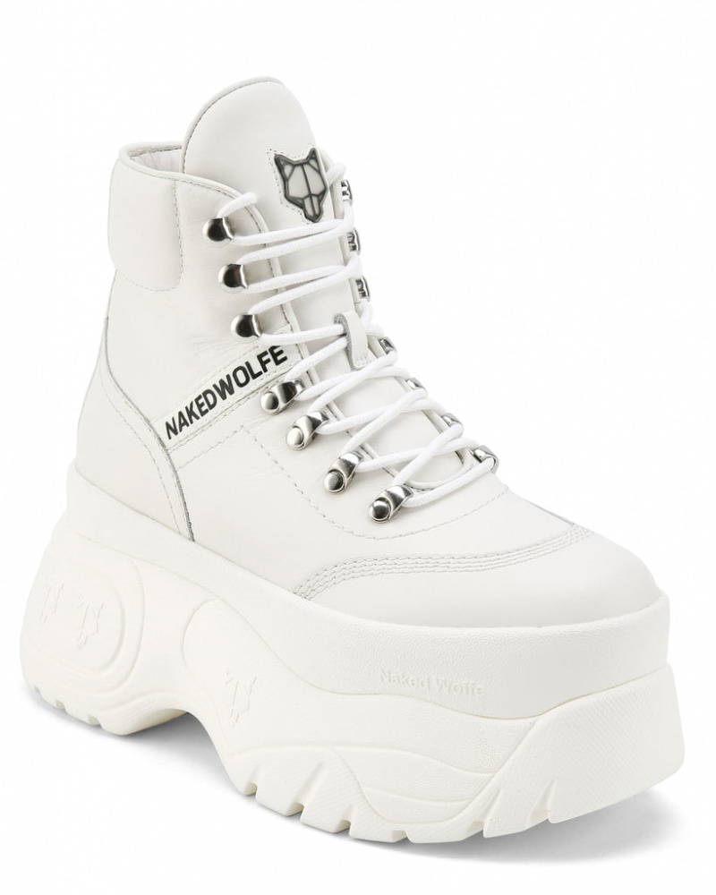 Naked Wolfe Spike Women's Boots White Singapore | H1U-5498