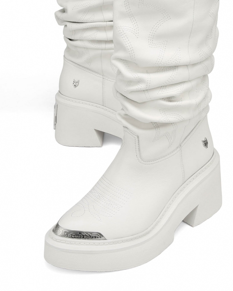 Naked Wolfe Stable Women's Boots White Singapore | N6B-7017