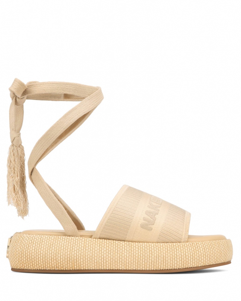 Naked Wolfe Surf Raffia Women\'s Sandals Beige Singapore | H2U-0313