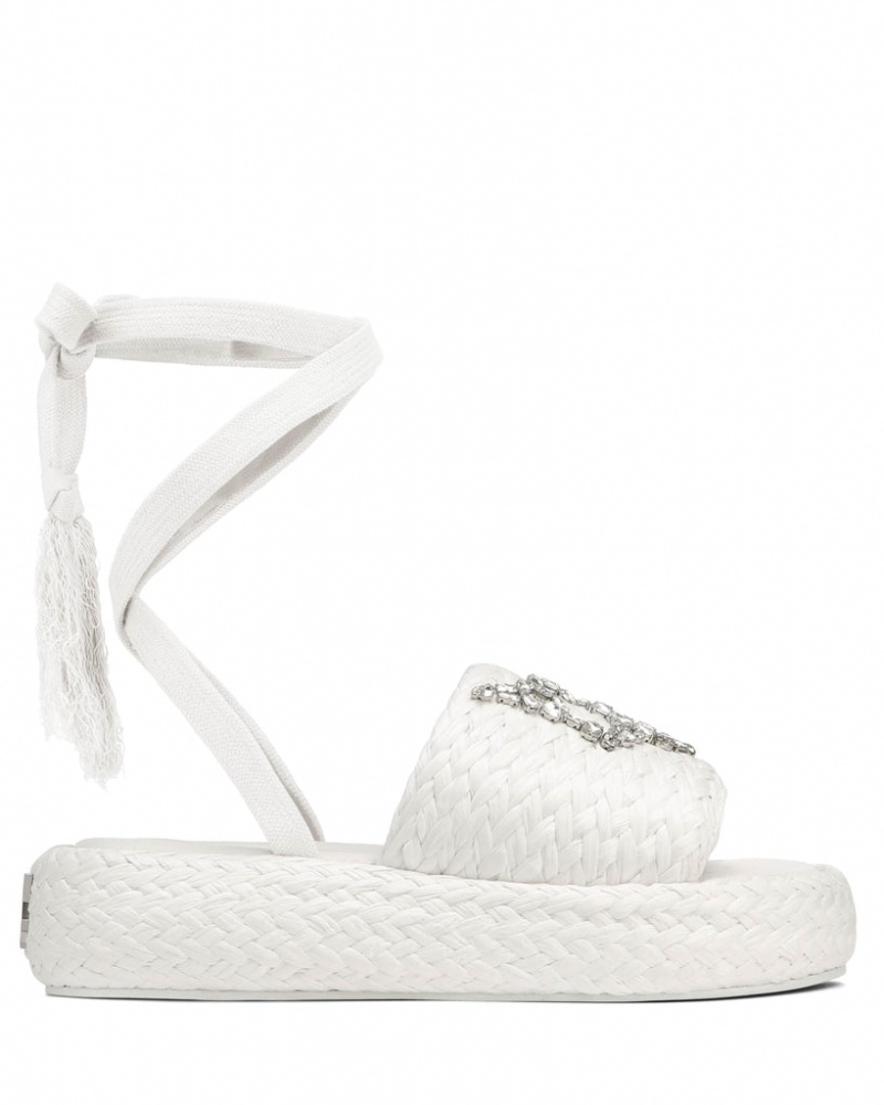 Naked Wolfe Surf Raffia Women\'s Sandals White Singapore | O1A-8696