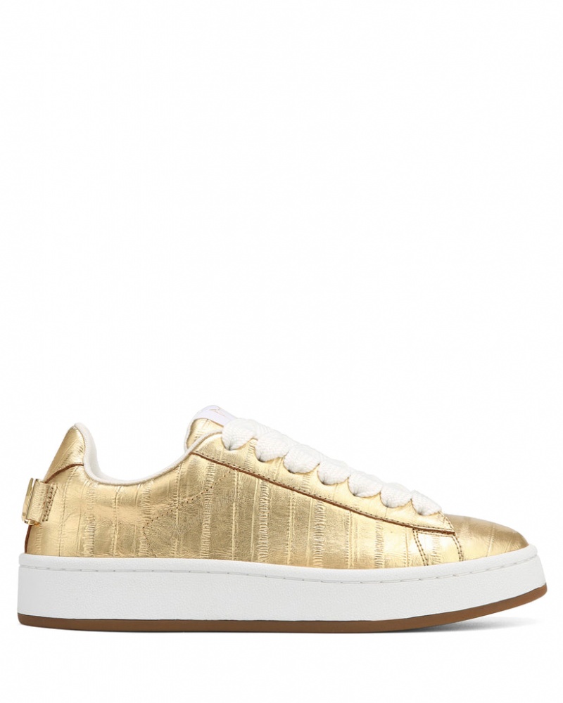 Naked Wolfe Suri Eel Print Women\'s Sneakers Gold Singapore | F6A-7789