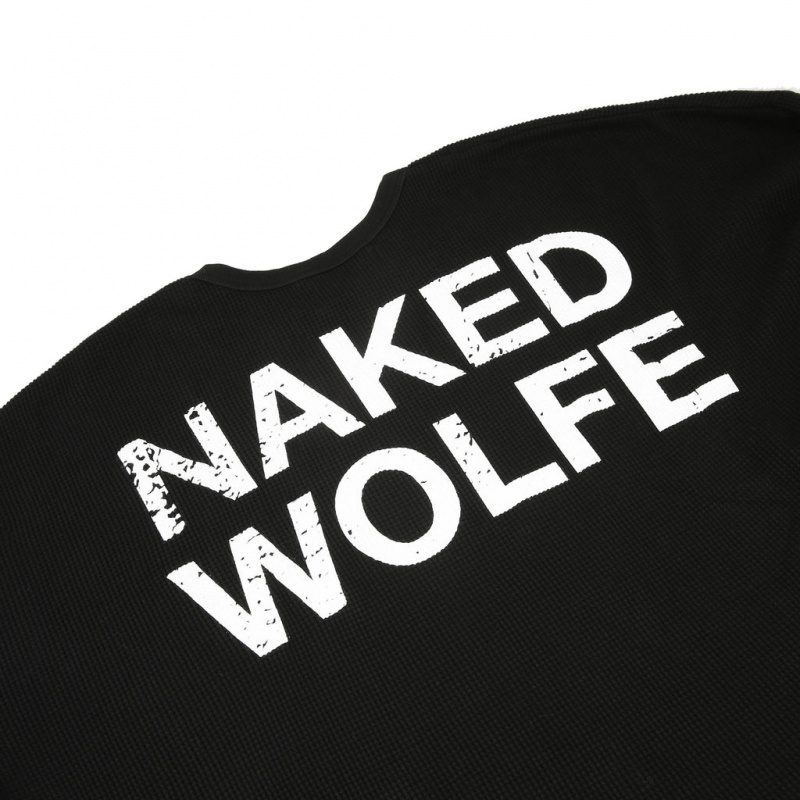 Naked Wolfe Thermal Men's Sweatshirts Black Singapore | L6Q-1627