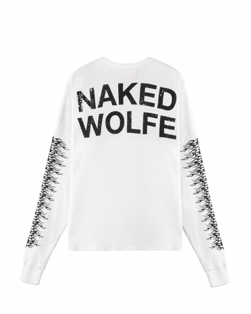 Naked Wolfe Thermal Men's Sweatshirts White Singapore | E8G-0533