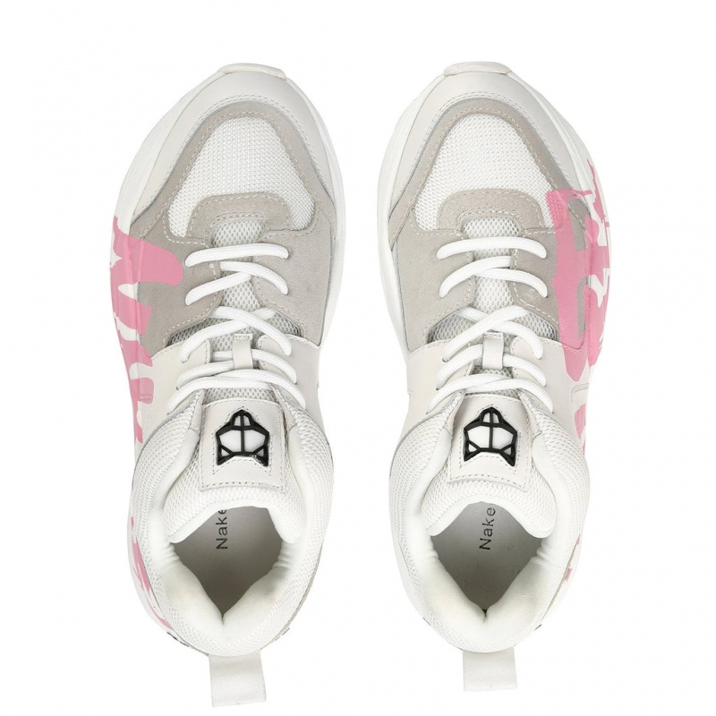 Naked Wolfe Track Logo Women's Sneakers Pink Singapore | V0R-2132