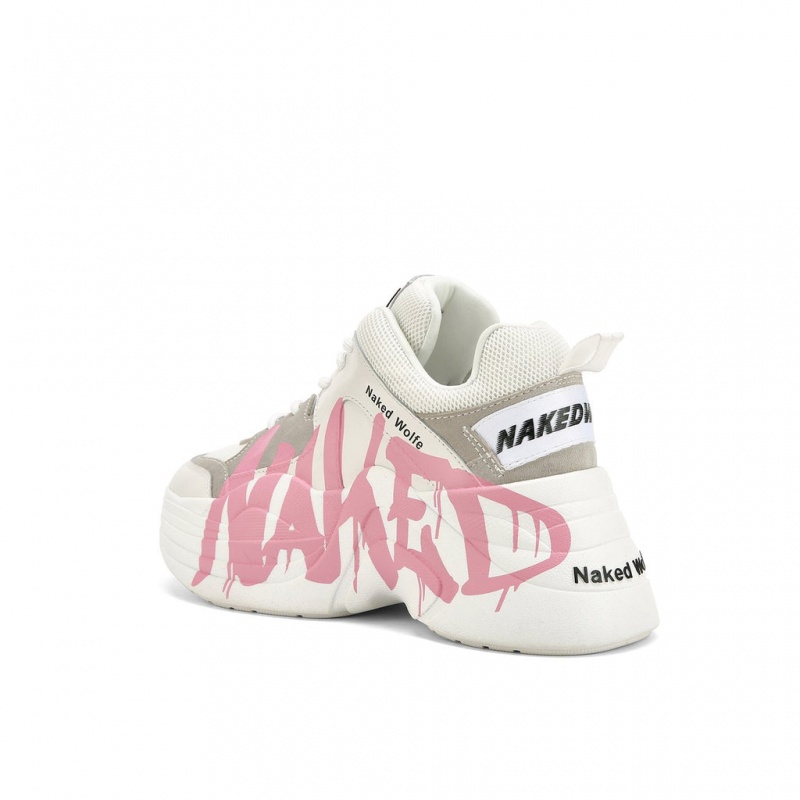 Naked Wolfe Track Logo Women's Sneakers Pink Singapore | V0R-2132