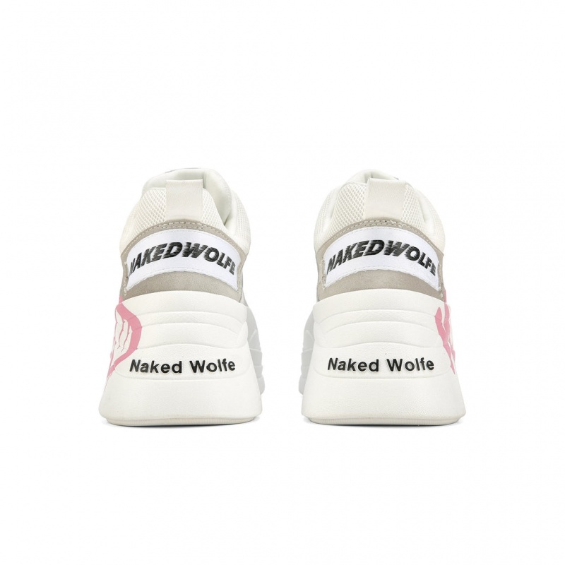 Naked Wolfe Track Logo Women's Sneakers Pink Singapore | V0R-2132