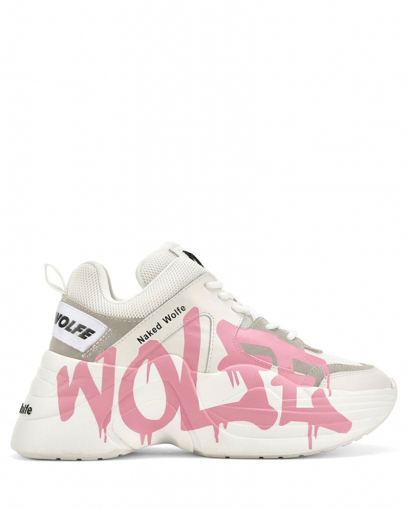 Naked Wolfe Track Logo Women\'s Sneakers Pink Singapore | V0R-2132