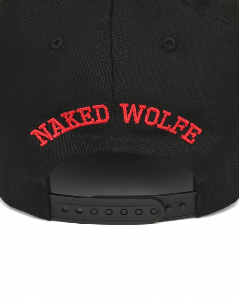 Naked Wolfe Varsity Unconstructed Cap Men's Hats Black / Red Singapore | I7C-3688