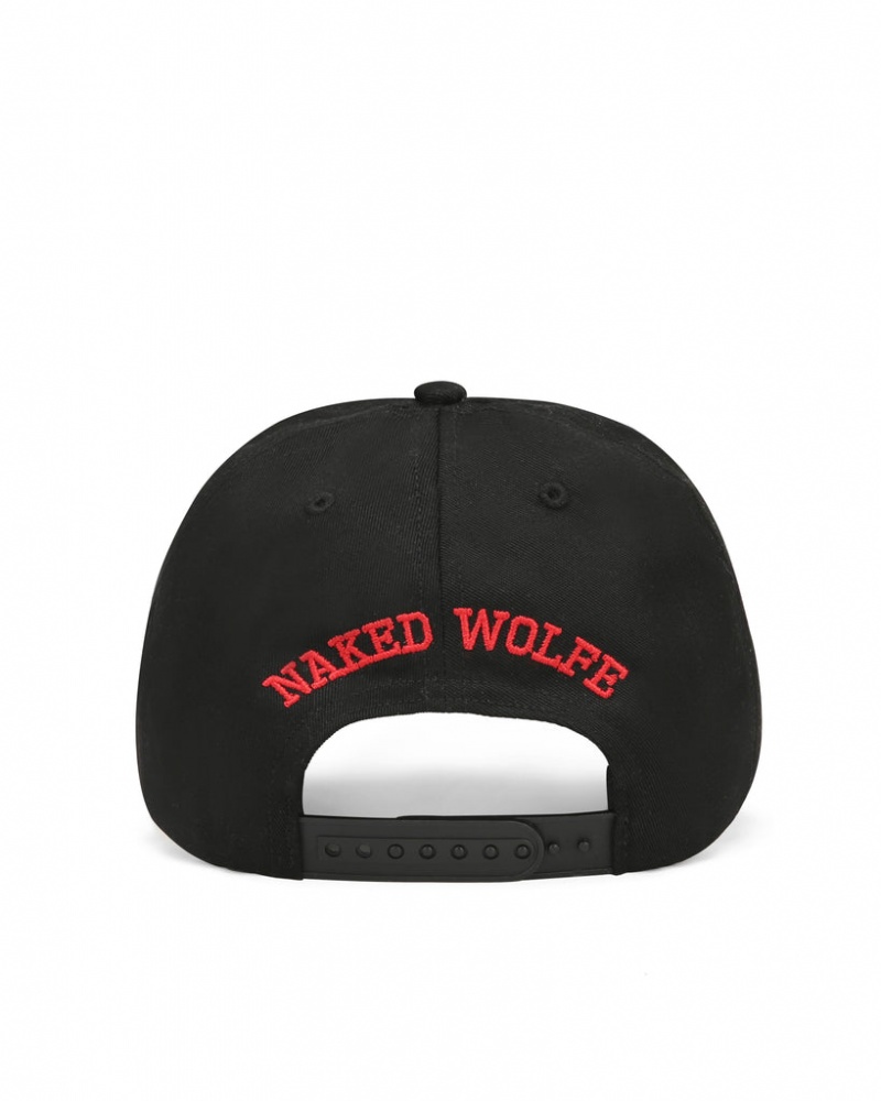 Naked Wolfe Varsity Unconstructed Cap Women's Hats Black / Red Singapore | T3E-1243