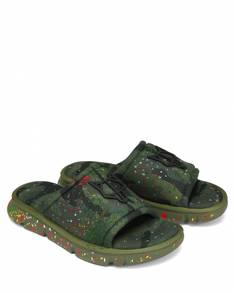 Naked Wolfe Vegas Army Men's Slides Green Singapore | B0U-0826