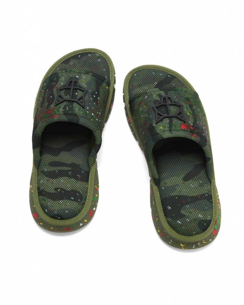 Naked Wolfe Vegas Army Men's Slides Green Singapore | B0U-0826