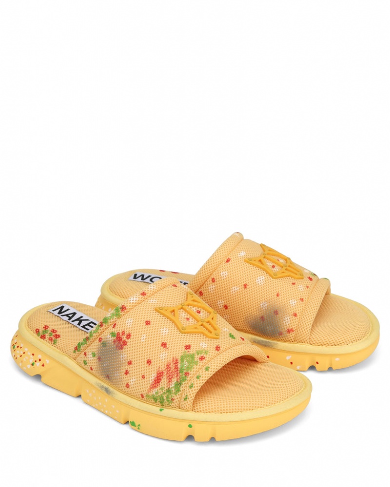 Naked Wolfe Vegas Men's Slides Yellow Singapore | H1H-0951