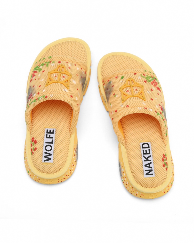 Naked Wolfe Vegas Men's Slides Yellow Singapore | H1H-0951