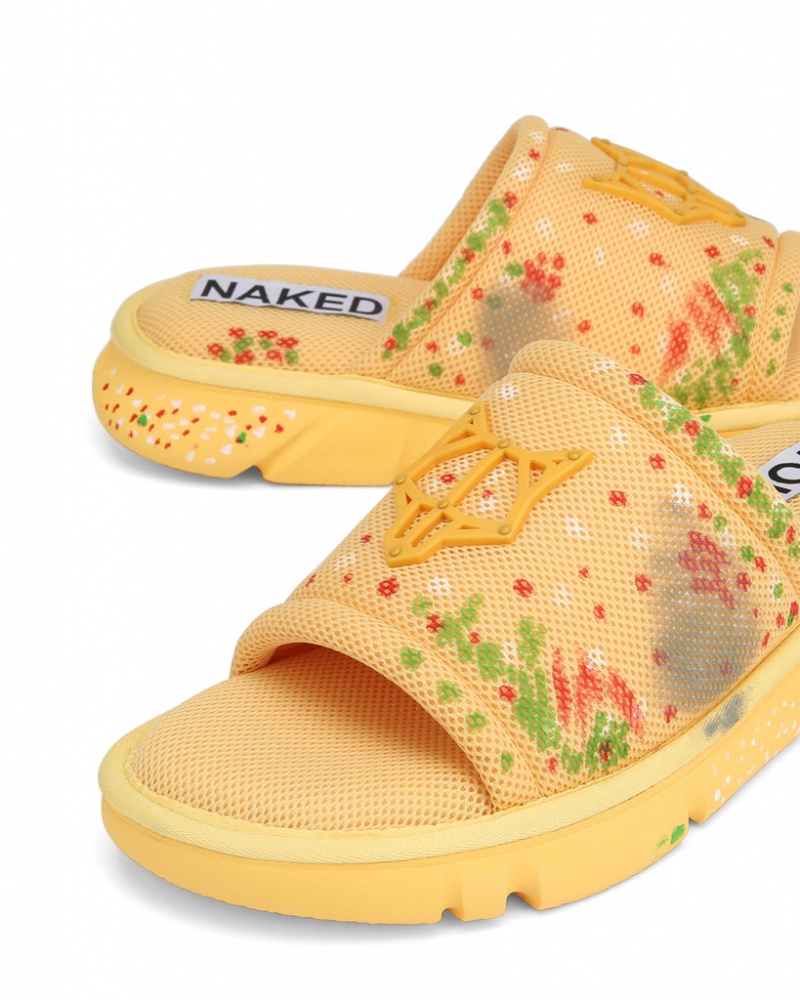 Naked Wolfe Vegas Men's Slides Yellow Singapore | H1H-0951