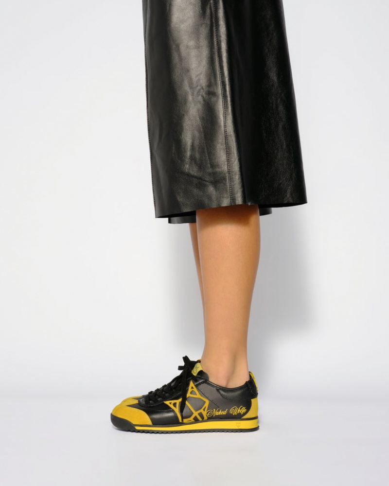 Naked Wolfe Vital Women's Sneakers Black / Yellow Singapore | S4I-5454