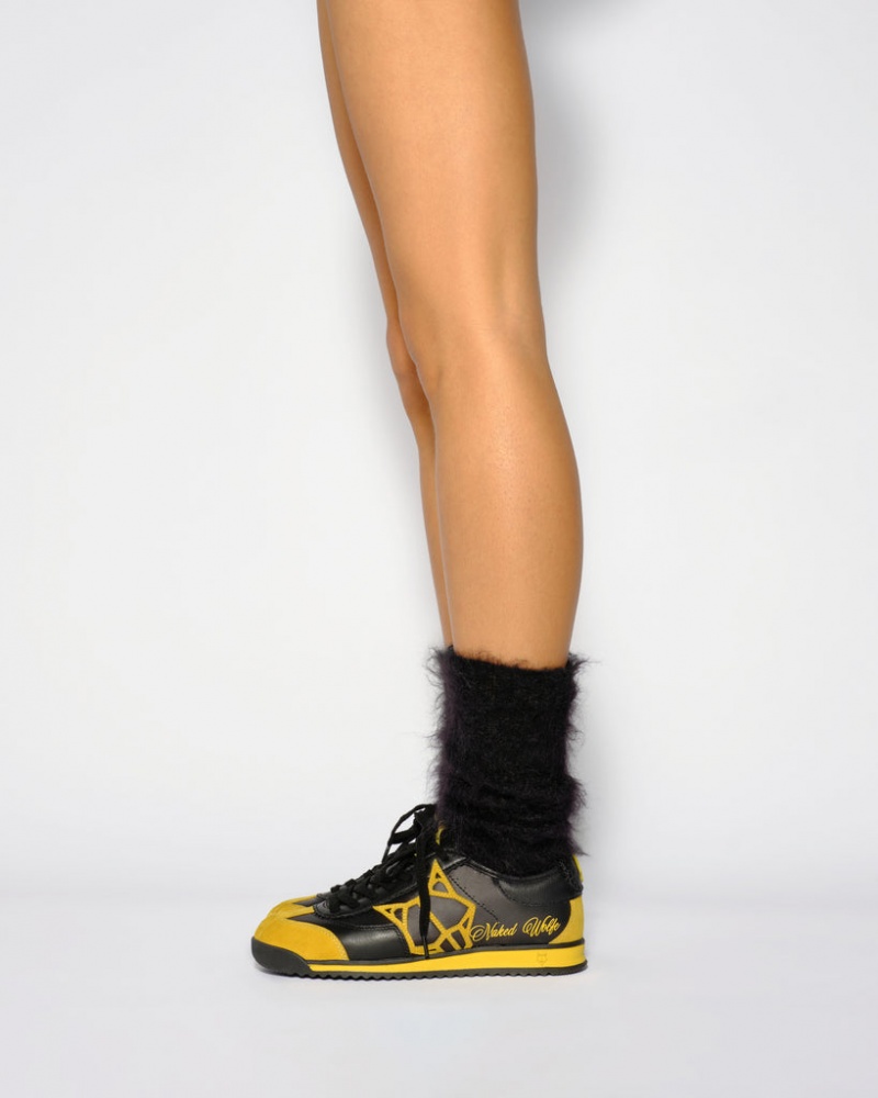 Naked Wolfe Vital Women's Sneakers Black / Yellow Singapore | S4I-5454