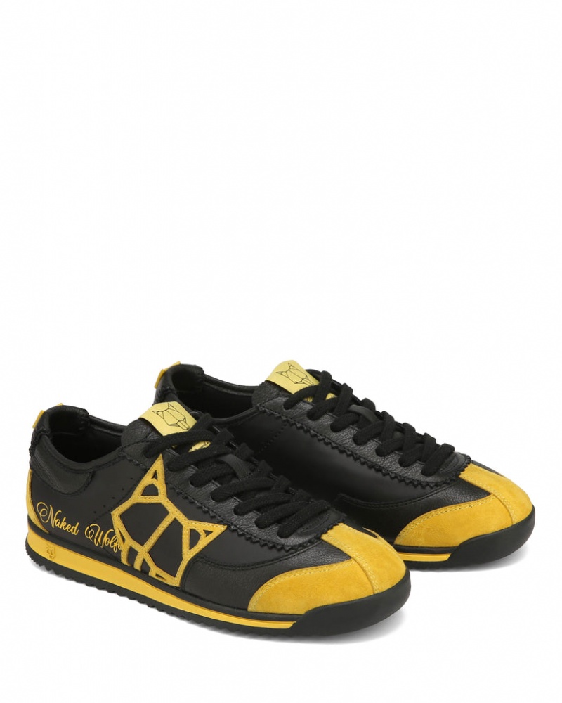 Naked Wolfe Vital Women's Sneakers Black / Yellow Singapore | S4I-5454