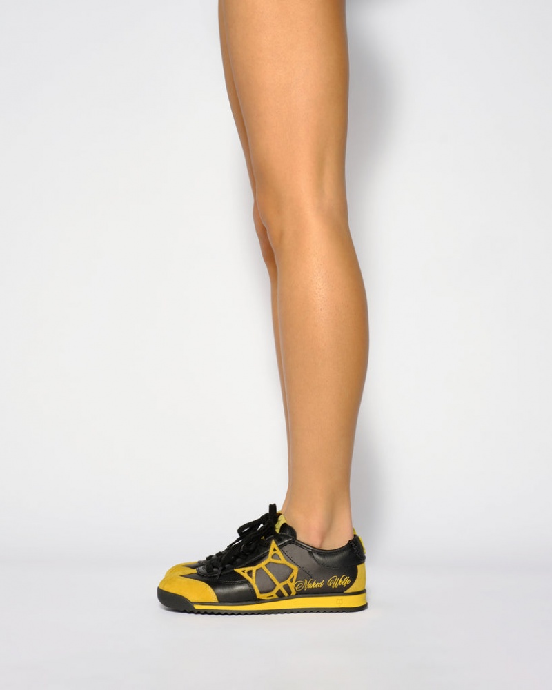 Naked Wolfe Vital Women's Sneakers Black / Yellow Singapore | S4I-5454