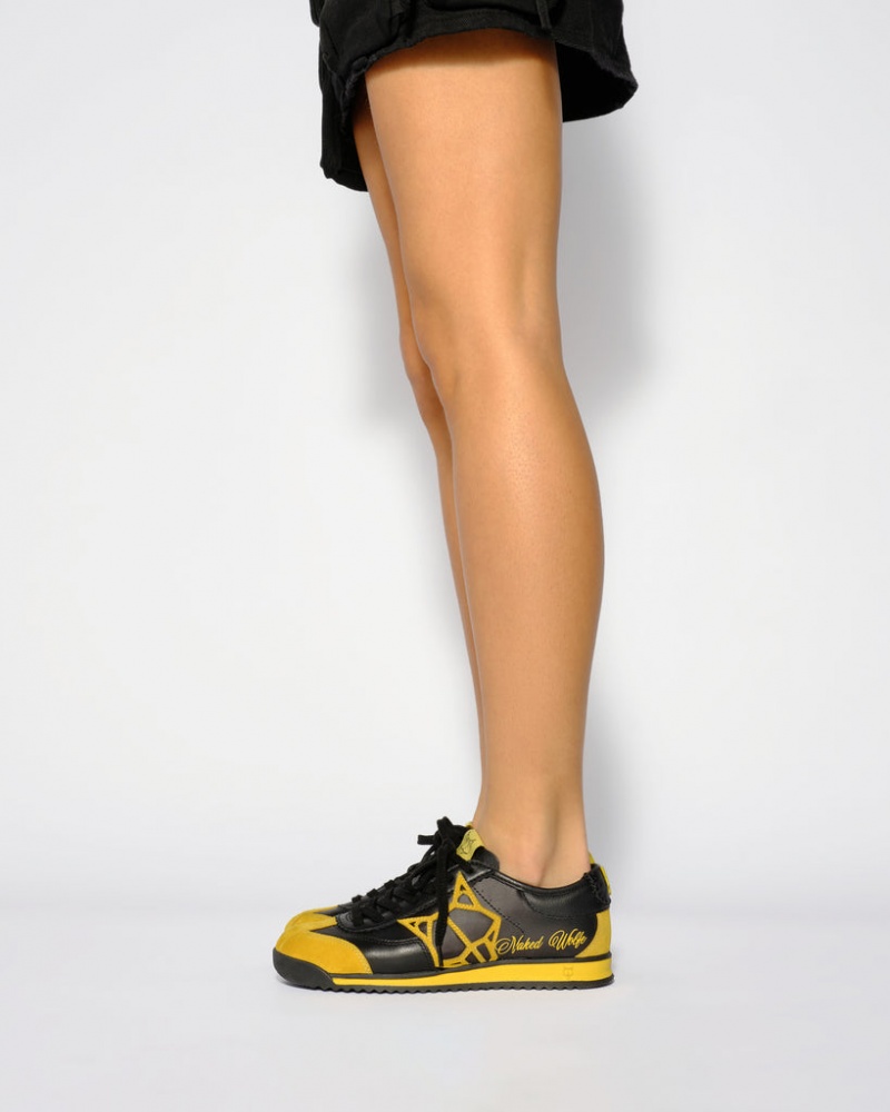 Naked Wolfe Vital Women's Sneakers Black / Yellow Singapore | S4I-5454