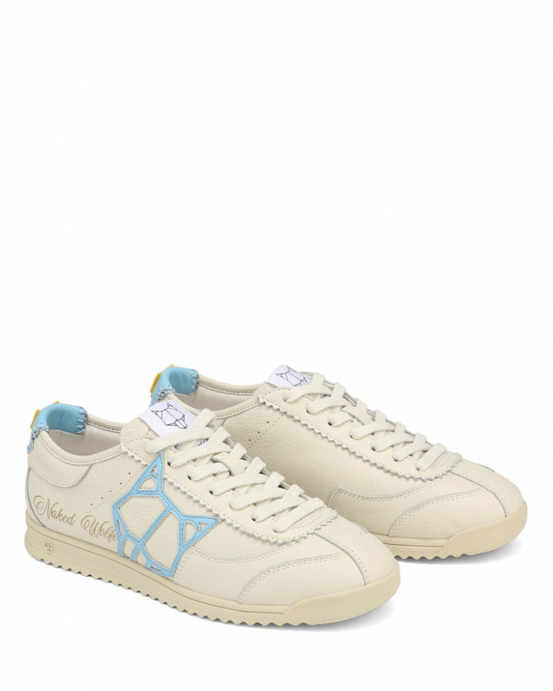 Naked Wolfe Vital Women's Sneakers Cream / Blue Singapore | W5F-0408