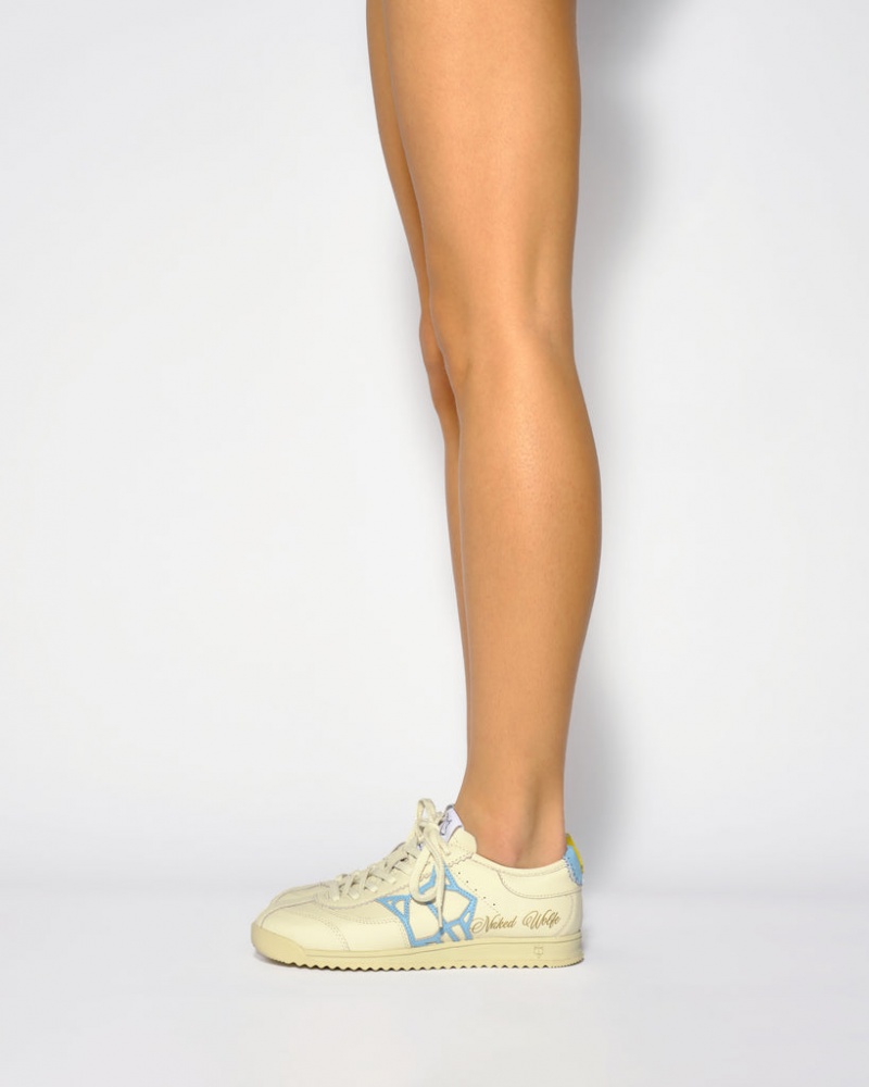 Naked Wolfe Vital Women's Sneakers Cream / Blue Singapore | W5F-0408