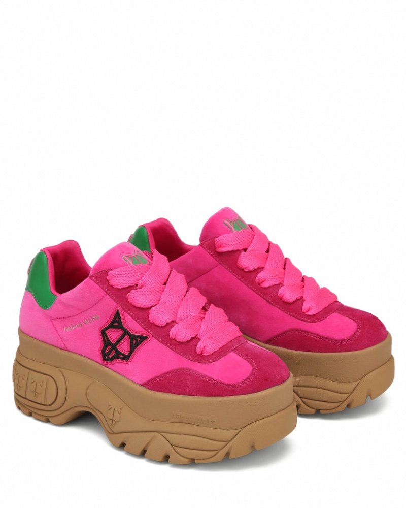 Naked Wolfe Warrior Women's Sneakers Pink Singapore | X7R-7549